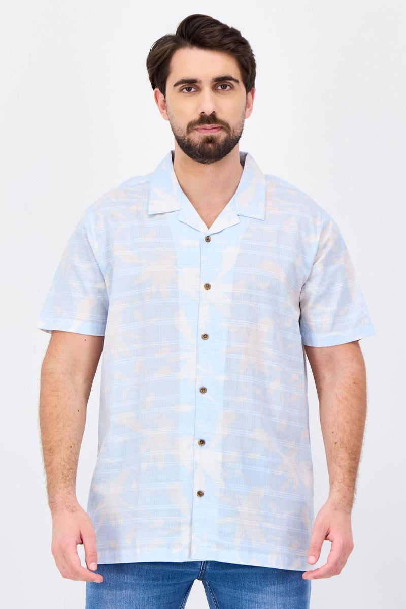 Threadbare Men Regular Fit Allover Print Short Sleeve Casual Shirt, Multicolor - Image 1